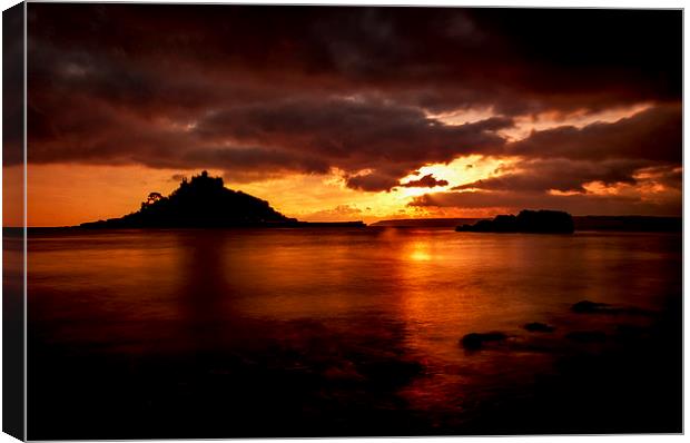 Sunset, St Michael's Mount, Cornwall Canvas Print by Brian Pierce