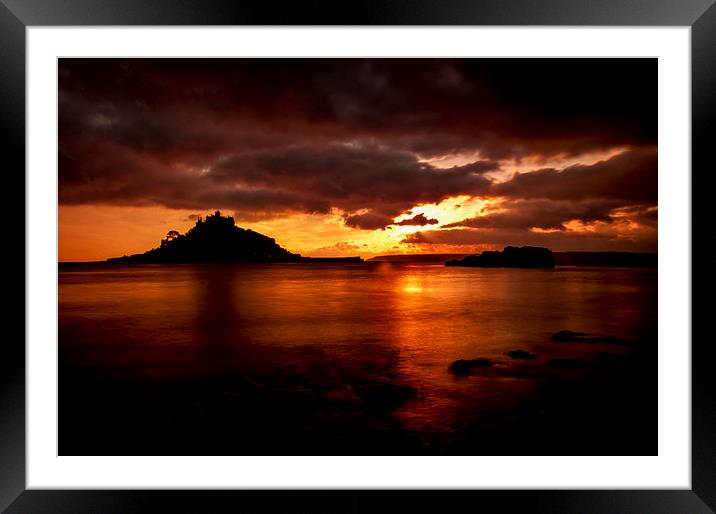Sunset, St Michael's Mount, Cornwall Framed Mounted Print by Brian Pierce