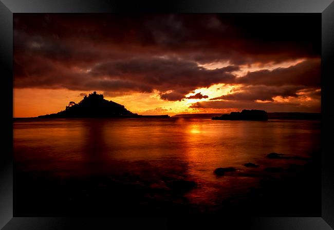 Sunset, St Michael's Mount, Cornwall Framed Print by Brian Pierce