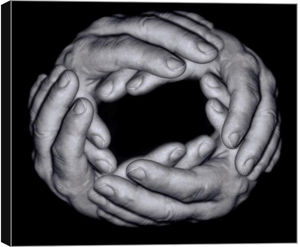  Ring of Hands.  Canvas Print by Becky Dix