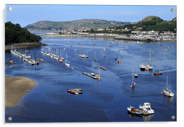 River Conwy Marina Acrylic by David Chennell