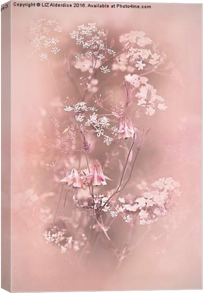  Bouquet in Pastel Pink Canvas Print by LIZ Alderdice
