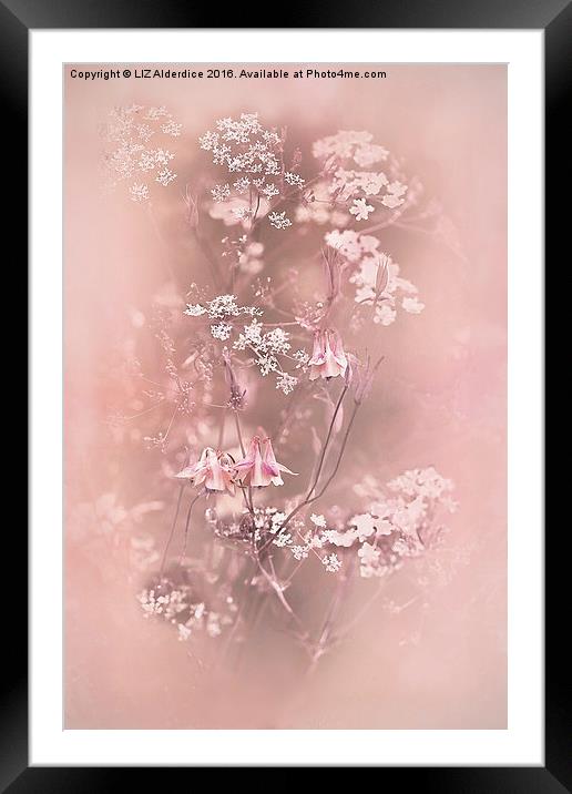  Bouquet in Pastel Pink Framed Mounted Print by LIZ Alderdice