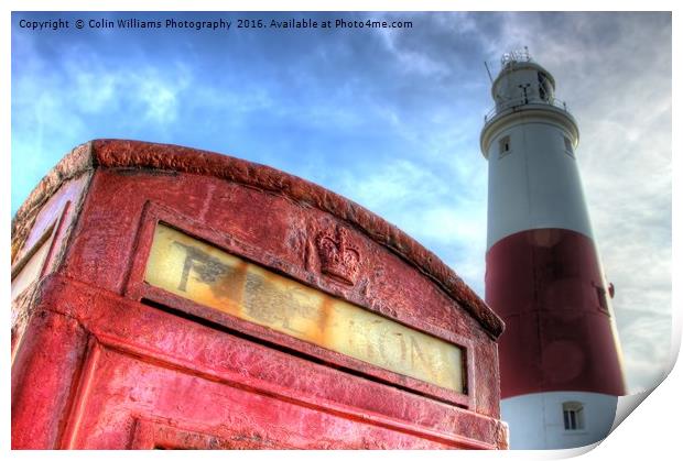 Portland Bill Phone Box Print by Colin Williams Photography