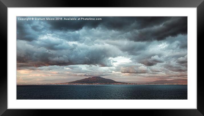 Mount Vesuvius sunset Framed Mounted Print by Graham Moore