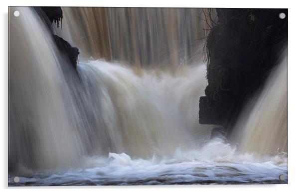  Waterfalls at Penllergare nature reserve Acrylic by Leighton Collins