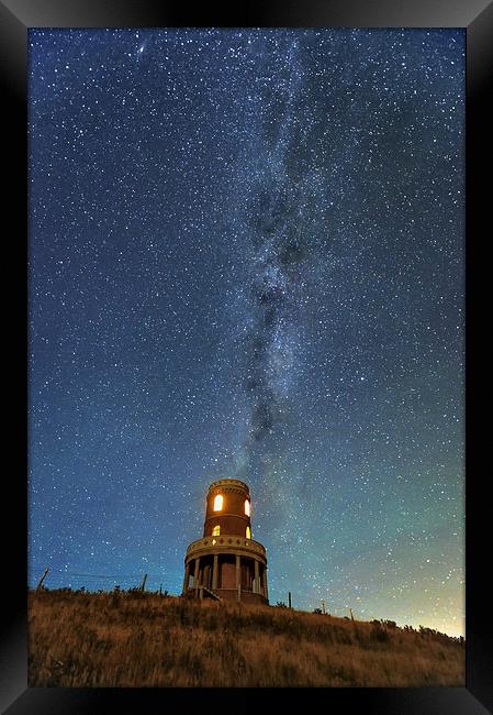  Clavell tower under the milky way  Framed Print by Shaun Jacobs