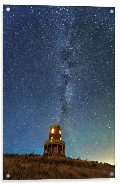  Clavell tower under the milky way  Acrylic by Shaun Jacobs