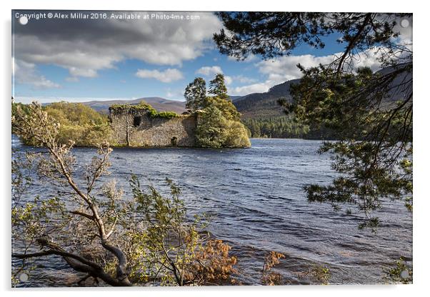  Castle on the Loch Acrylic by Alex Millar