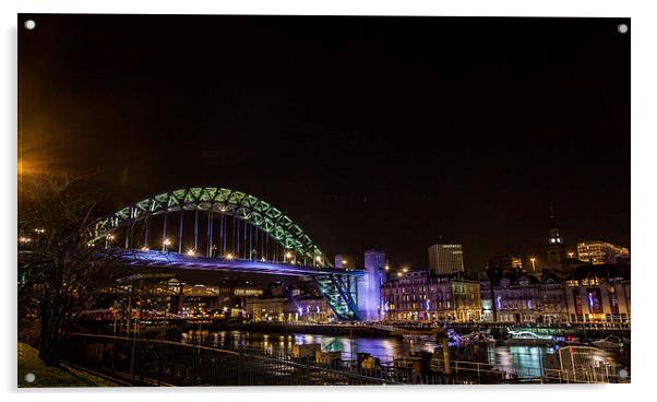  Newcastle Upon Tyne Bridge and Quayside  Acrylic by Kevin Duffy