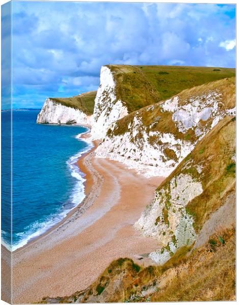  White cliffs in Dorset  Canvas Print by Shaun Jacobs