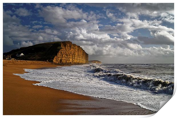 Stormy day at West Bay Print by Darren Galpin