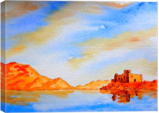  scottish castle reflection  Canvas Print by dale rys (LP)