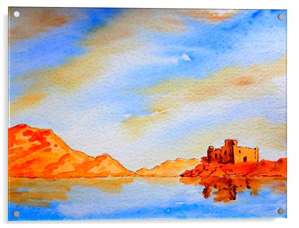  scottish castle reflection  Acrylic by dale rys (LP)