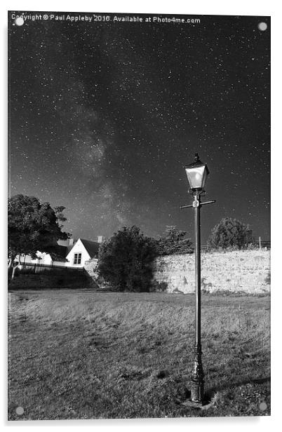  Bamburgh Milky Way Acrylic by Paul Appleby