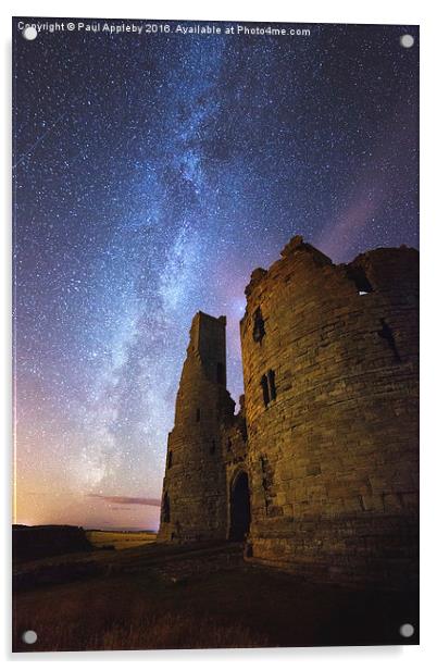  Dunstanburgh Milky Way Acrylic by Paul Appleby