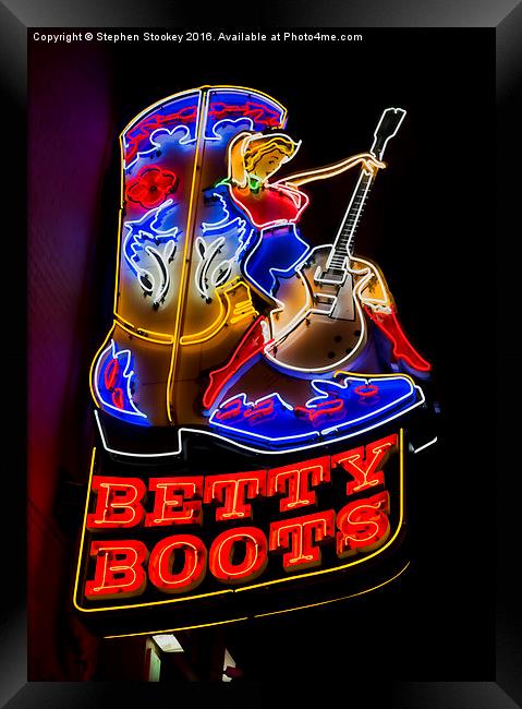  Betty Boots Framed Print by Stephen Stookey