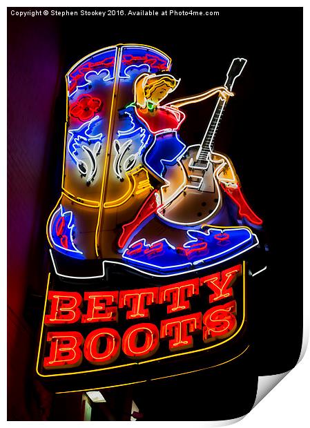  Betty Boots Print by Stephen Stookey