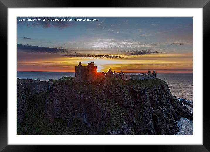 Dunnotter Castle Sunrise Framed Mounted Print by Alex Millar