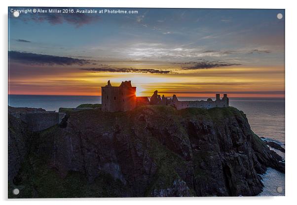  Dunnotter Castle Sunrise Acrylic by Alex Millar