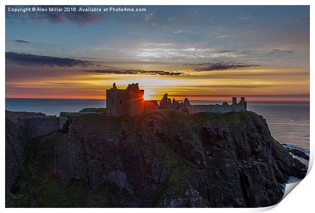  Dunnotter Castle Sunrise Print by Alex Millar
