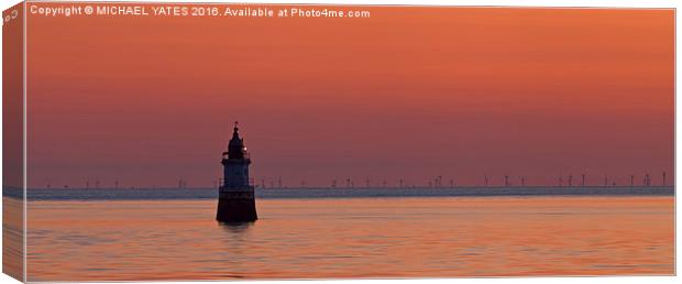 Mystical Sunset at Plover Scar Lighthouse Canvas Print by MICHAEL YATES