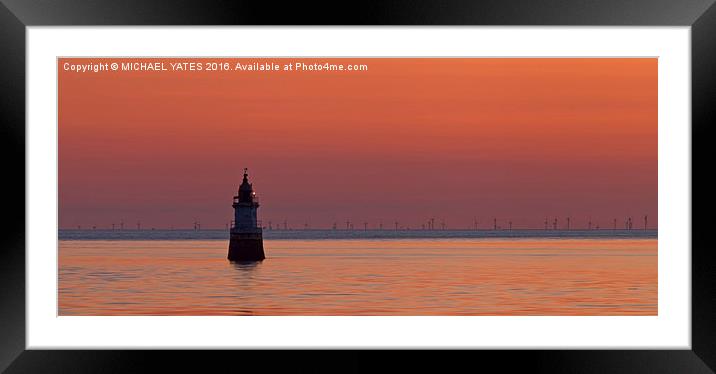 Mystical Sunset at Plover Scar Lighthouse Framed Mounted Print by MICHAEL YATES