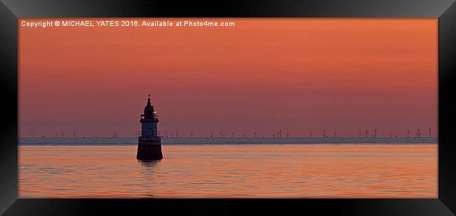 Mystical Sunset at Plover Scar Lighthouse Framed Print by MICHAEL YATES