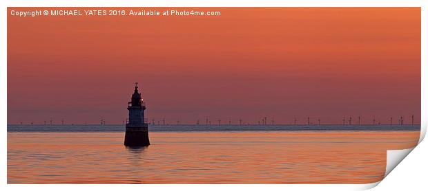 Mystical Sunset at Plover Scar Lighthouse Print by MICHAEL YATES