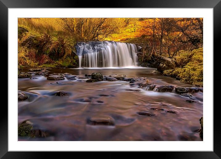  Waterfall, Brecon Beacons, Wales Framed Mounted Print by Pete Watson