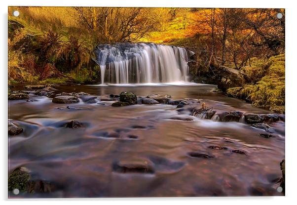  Waterfall, Brecon Beacons, Wales Acrylic by Pete Watson