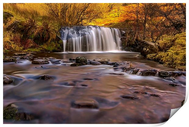  Waterfall, Brecon Beacons, Wales Print by Pete Watson