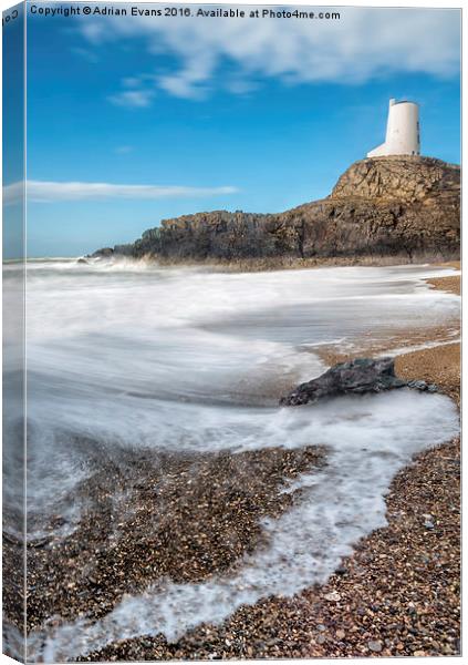 Twr Mawr Anglesey Canvas Print by Adrian Evans