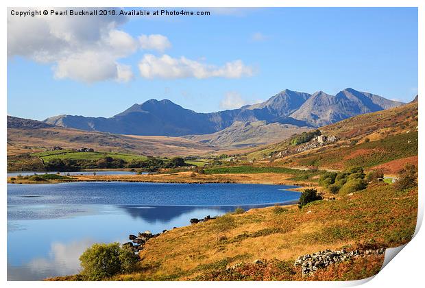 Snowdon Horseshoe and Llynnau Mymbyr Print by Pearl Bucknall