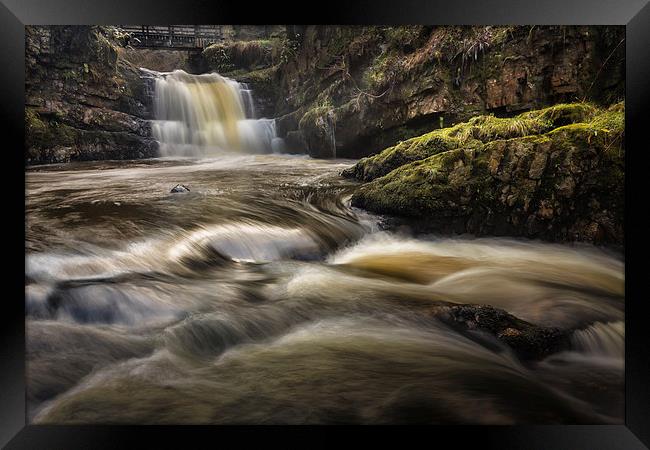  Dinas Rock Waterfalls Framed Print by Leighton Collins