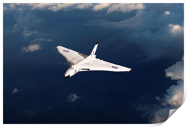White Vulcan B1 at altitude Print by Gary Eason