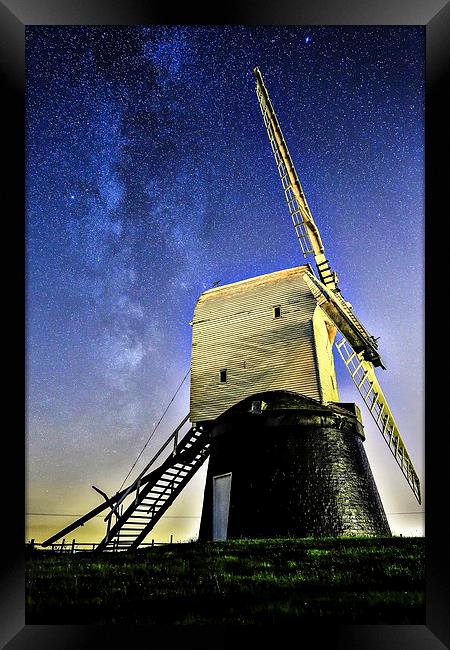  Milkyway above Wrarby Mill Framed Print by Gregory Culley