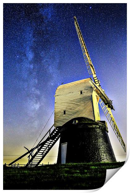  Milkyway above Wrarby Mill Print by Gregory Culley