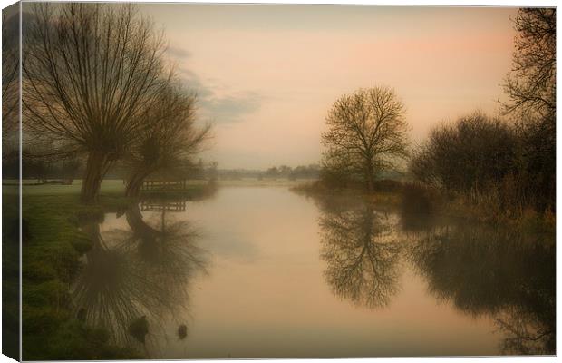  Dawn on the River Stour Canvas Print by Nick Rowland
