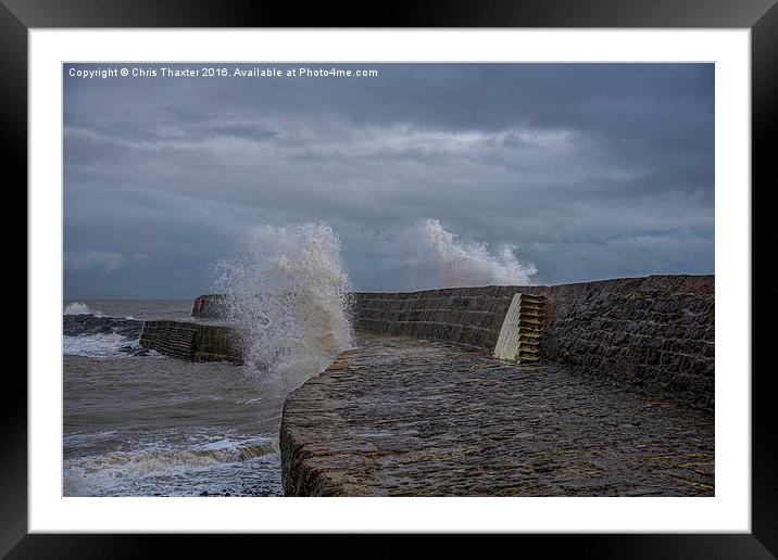  Waves over the Cobb Framed Mounted Print by Chris Thaxter