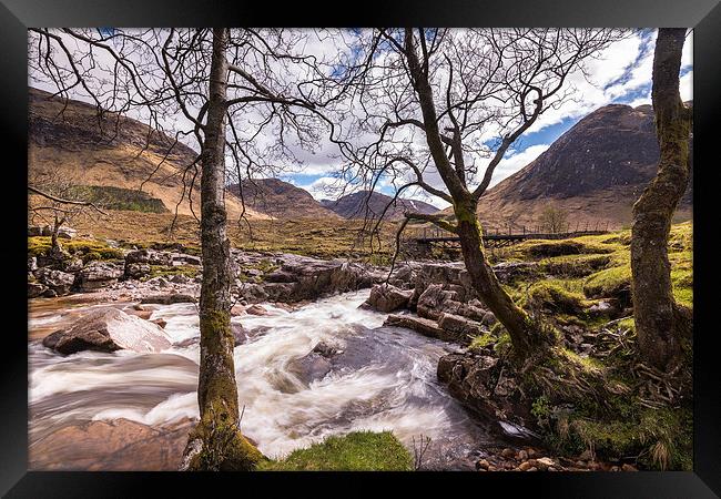 Waterfalls on the River Etiv, Scottish Highlands Framed Print by Nick Rowland