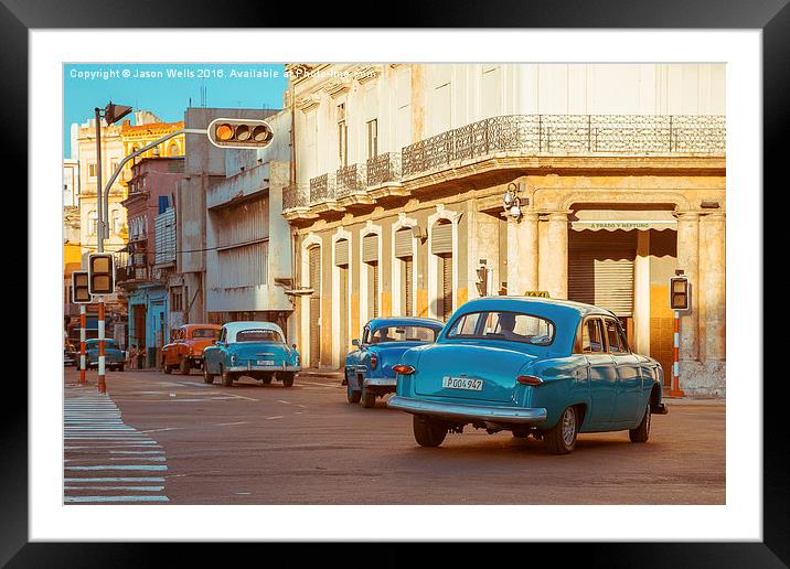 Retro Havana Framed Mounted Print by Jason Wells