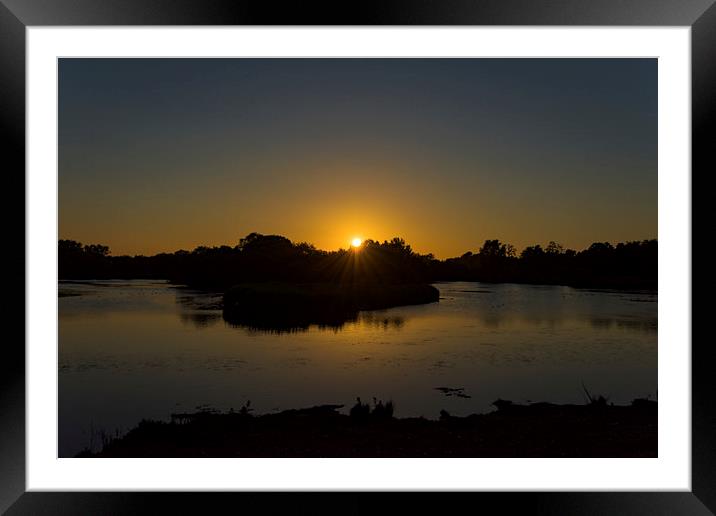  Sun Setting over Lackford Lake Framed Mounted Print by Nick Rowland
