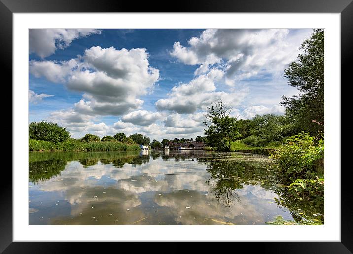 Summer Sky reflected on the Waveney at Beccles Framed Mounted Print by Nick Rowland