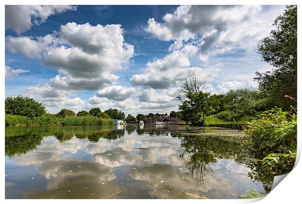 Summer Sky reflected on the Waveney at Beccles Print by Nick Rowland