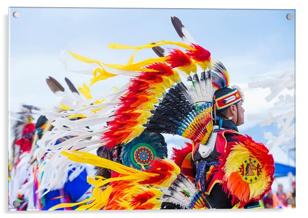 Paiute Tribe Pow Wow  Acrylic by Kobby Dagan