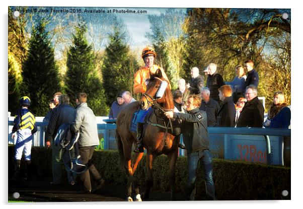  Pre-race - the Parade Ring at Lingfield Acrylic by Jack Torcello
