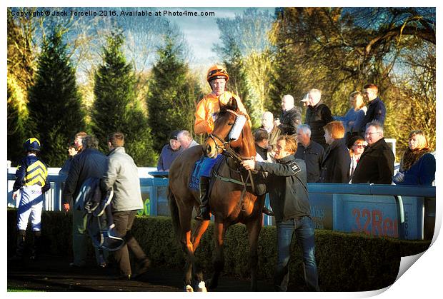  Pre-race - the Parade Ring at Lingfield Print by Jack Torcello