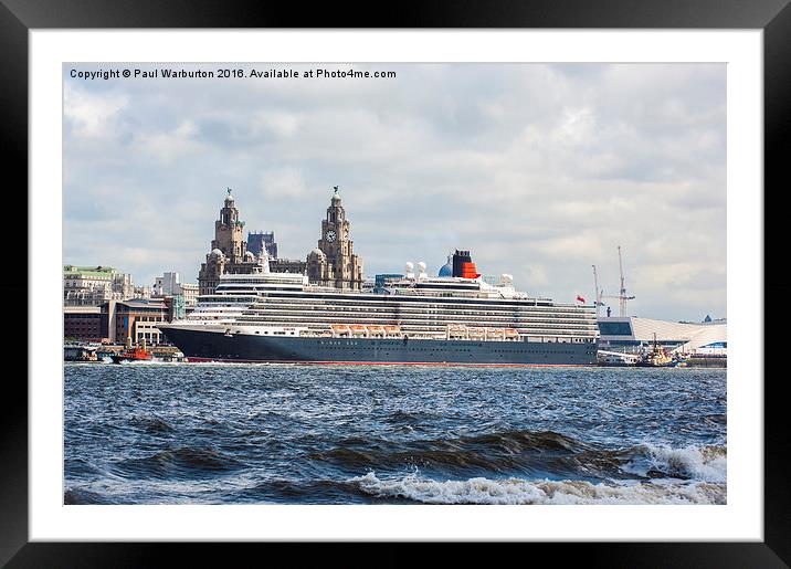 Queen Elizabeth Cruise Ship Framed Mounted Print by Paul Warburton