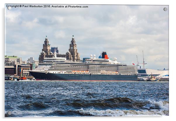 Queen Elizabeth Cruise Ship Acrylic by Paul Warburton